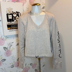 Calvin Klein Light Cream/grey V-Neck Pullover